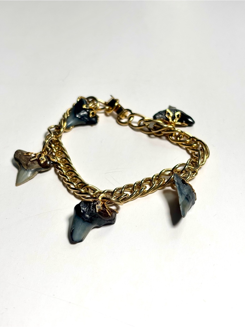 Vintage Shark Tooth Charm Bracelet